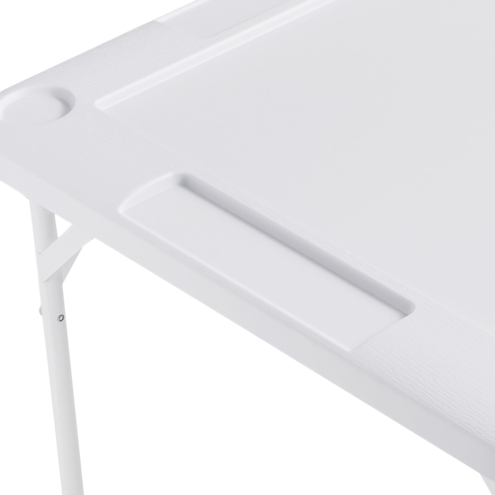 Mahjong Table 4 Player Folding Card Table & 4 Cup Holders Chip Trays White_voghion.com